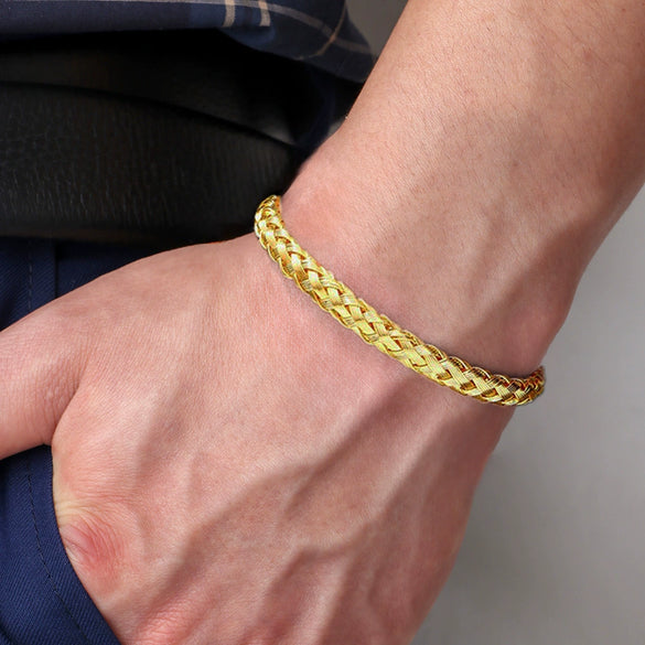 Bracelet Titanium Steel Braided Cshaped Fashion Geometric Electroplated Jewelry