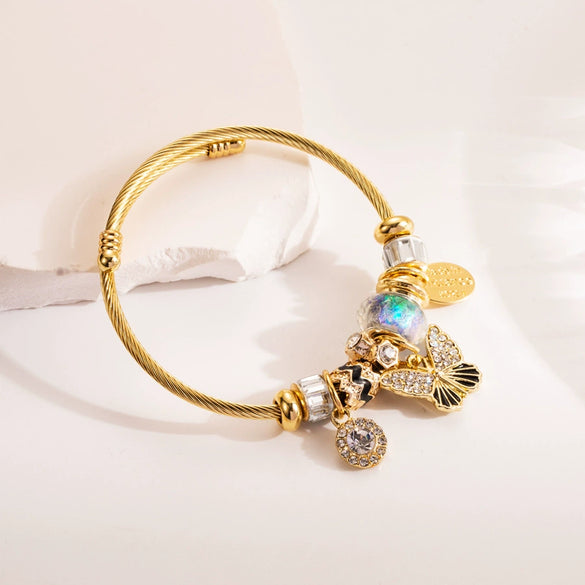 Bracelet Titanium Steel Butterfly Animals Zodiac