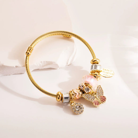 Bracelet Titanium Steel Butterfly Animals Zodiac