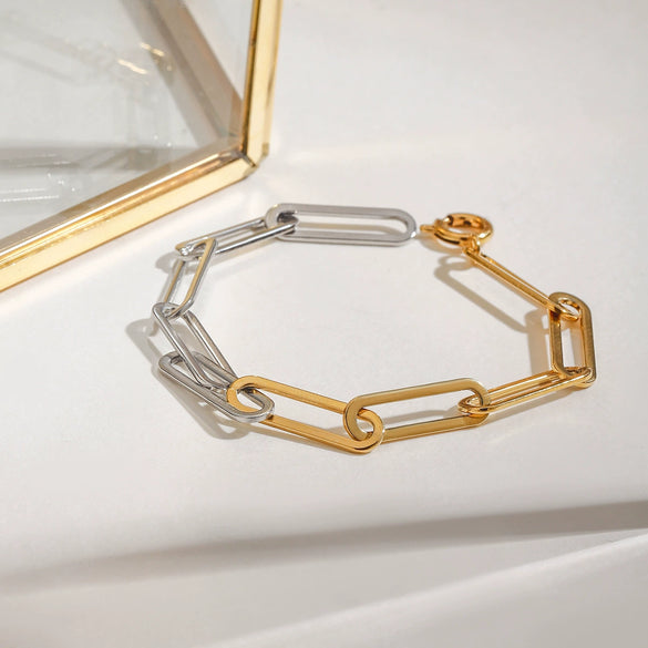 Bracelet Titanium Steel Color Matching Electroplating Geometric Women's