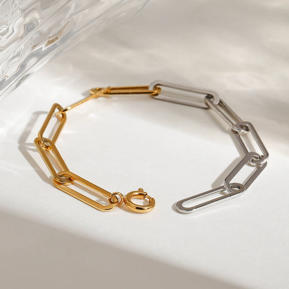 Bracelet Titanium Steel Color Matching Electroplating Geometric Women's