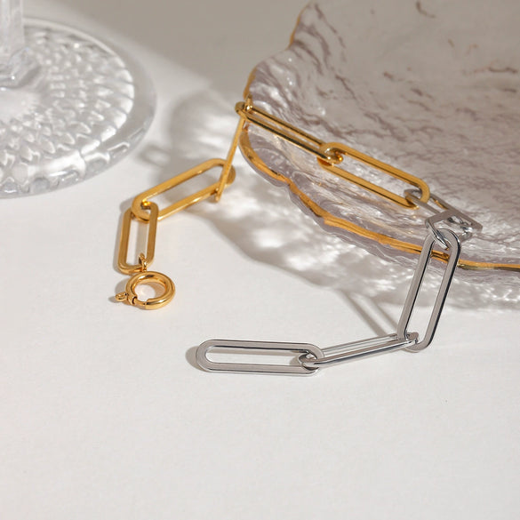 Bracelet Titanium Steel Color Matching Electroplating Geometric Women's