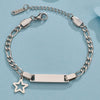 Bracelet Titanium Steel Curved Heart Butterfly Geometric Electroplated For Women