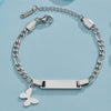Bracelet Titanium Steel Curved Heart Butterfly Geometric Electroplated For Women