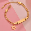 Bracelet Titanium Steel Curved Heart Butterfly Geometric Electroplated For Women