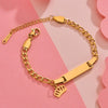 Bracelet Titanium Steel Curved Heart Butterfly Geometric Electroplated For Women