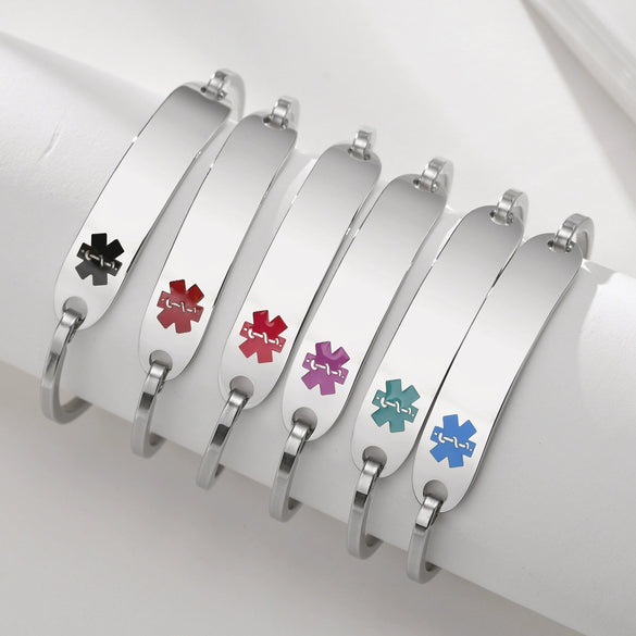 Bracelet Titanium Steel Curved Medical Logo Electroplating