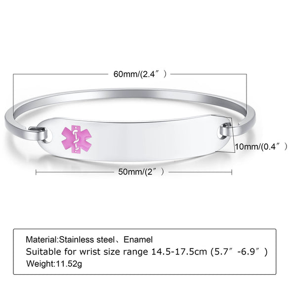 Bracelet Titanium Steel Curved Medical Logo Electroplating