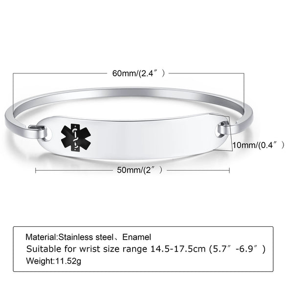 Bracelet Titanium Steel Curved Medical Logo Electroplating