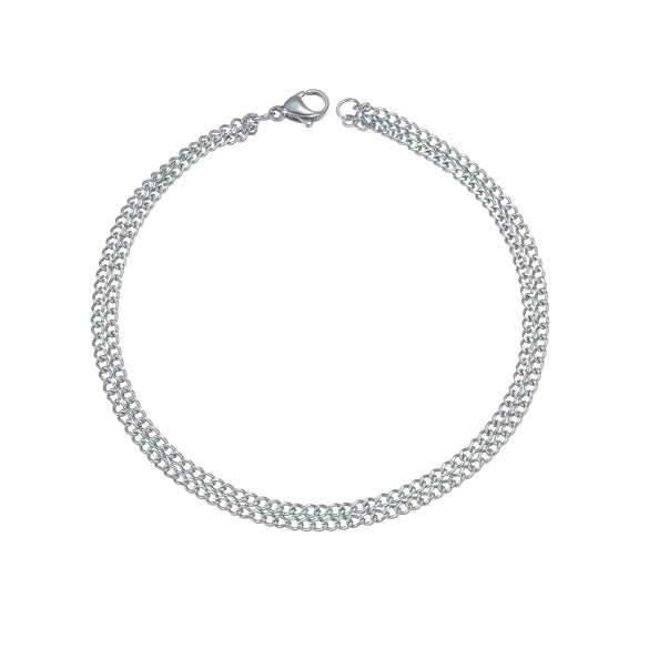 Bracelet Titanium Steel Double Chain Geometric Polishing Unisex