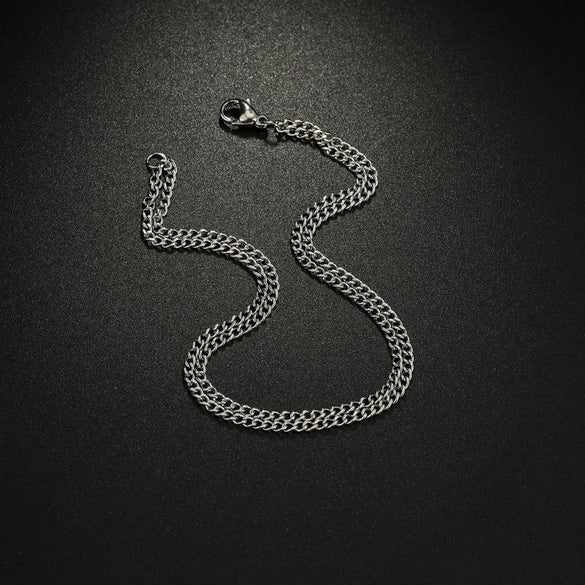 Bracelet Titanium Steel Double Chain Geometric Polishing Unisex