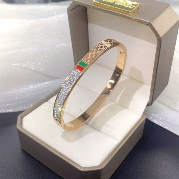 Bracelet Titanium Steel Electroplating Red Green