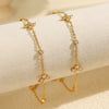 Bracelet 316L Stainless Steel Fourleaf Clover Electroplating Light Luxury Style Zircon