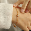 Bracelet 316L Stainless Steel Fourleaf Clover Electroplating Light Luxury Style Zircon