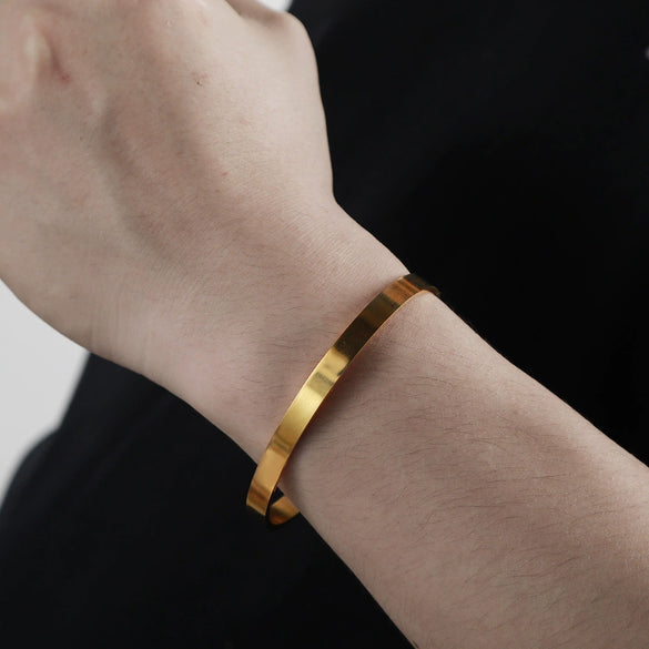 Bracelet Titanium Steel Geometric Cshaped Electroplated Unisex