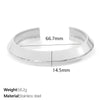 Bracelet 316L Stainless Steel Geometric Electroplated Openended Allmatch Women's Simple Retro