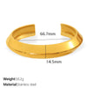 Bracelet 316L Stainless Steel Geometric Electroplated Openended Allmatch Women's Simple Retro