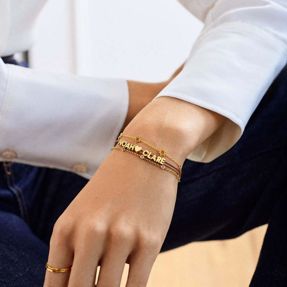 Bracelet Titanium Steel Geometric Electroplated With 18K Gold And Color Zircon