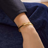Bracelet Titanium Steel Geometric Electroplated With 18K Gold And Color Zircon
