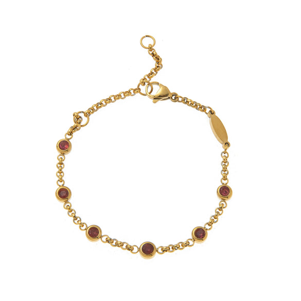 Bracelet Titanium Steel Geometric Electroplated With 18K Gold And Color Zircon