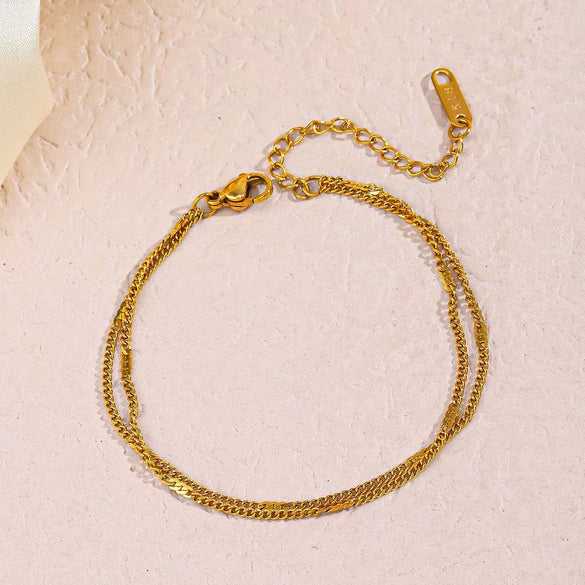 Bracelet Titanium Steel Geometric Electroplated