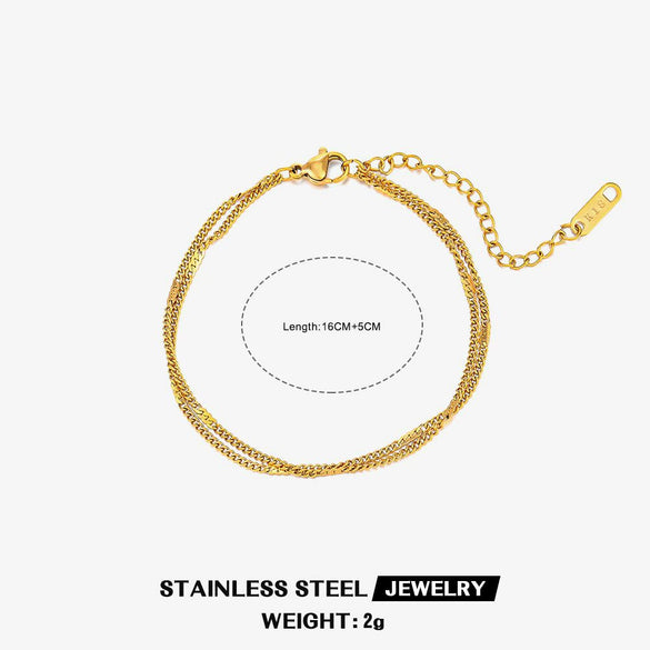 Bracelet Titanium Steel Geometric Electroplated