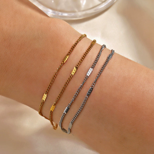 Bracelet Titanium Steel Geometric Electroplated