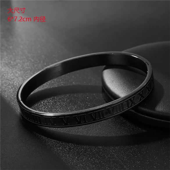 Bracelet Titanium Steel Geometric Electroplating Punk Hiphop Open Couple Men's
