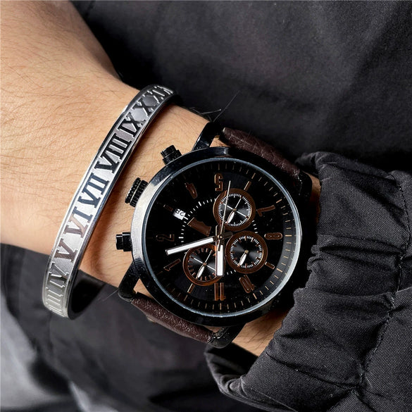 Bracelet Titanium Steel Geometric Electroplating Punk Hiphop Open Couple Men's