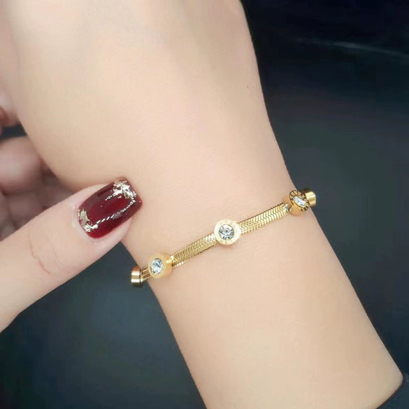 Bracelet Titanium Steel Geometric Electroplating Women's Fashion Cold Style Simple Niche Design Color Protection