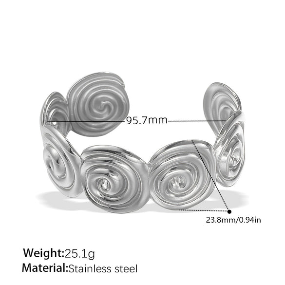 Bracelet 316L Stainless Steel Geometric Exaggerated Design Electroplated