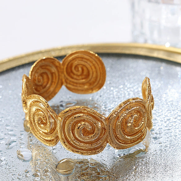 Bracelet 316L Stainless Steel Geometric Exaggerated Design Electroplated