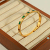 Bracelet 316L Stainless Steel Geometric Inlaid Zircon Retro Design