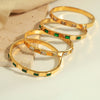Bracelet 316L Stainless Steel Geometric Inlaid Zircon Retro Design