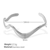 Bracelet 316L Stainless Steel Geometric Pattern Electroplated Natural Curve Lines Irregular Wave Style