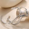 Bracelet 316L Stainless Steel Geometric Pattern Electroplated Natural Curve Lines Irregular Wave Style