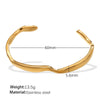Bracelet 316L Stainless Steel Geometric Pattern Electroplated Natural Curve Lines Irregular Wave Style