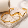 Bracelet 316L Stainless Steel Geometric Pattern Electroplated Natural Curve Lines Irregular Wave Style