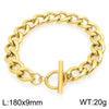 Bracelet Titanium Steel Geometric Pattern Handmade Round Bead Blade Chain Cuban Chain Style