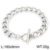 Bracelet Titanium Steel Geometric Pattern Handmade Round Bead Blade Chain Cuban Chain Style