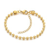 Bracelet Titanium Steel Geometric Pattern Handmade Round Bead Blade Chain Cuban Chain Style