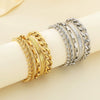 Bracelet Titanium Steel Geometric Pattern Handmade Round Bead Blade Chain Cuban Chain Style