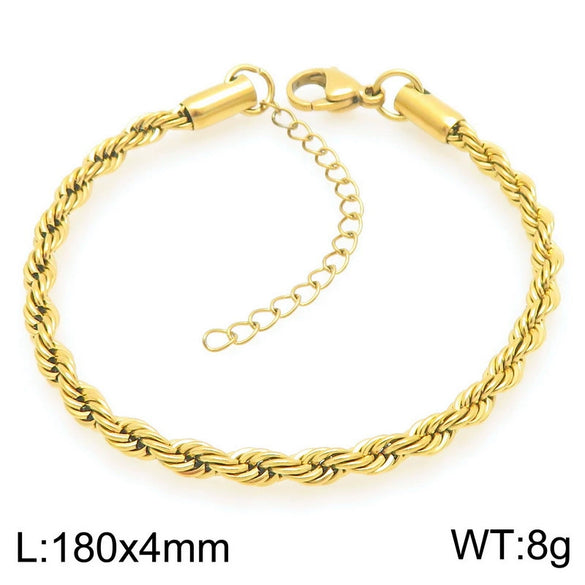 Bracelet Titanium Steel Geometric Pattern Handmade Round Bead Blade Chain Cuban Chain Style