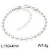Bracelet Titanium Steel Geometric Pattern Handmade Round Bead Blade Chain Cuban Chain Style
