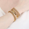 Bracelet Titanium Steel Geometric Pattern Handmade Round Bead Blade Chain Cuban Chain Style