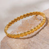 Bracelet Titanium Steel Geometric Polka Dot Buckle 18K Gold Electroplated
