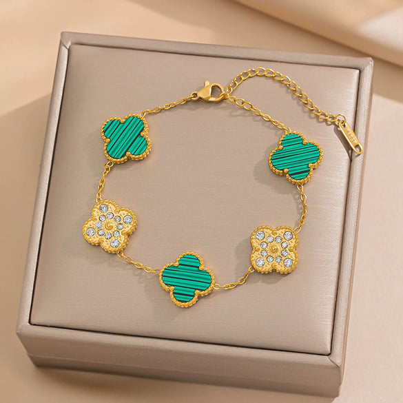 Bracelet Titanium Steel Geometric Real Gold Electroplating