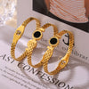 Bracelet 316L Stainless Steel Geometric Simple Style Electroplated Roman Numeral Love Hollow Imitation Strap Design Women's