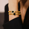 Bracelet 316L Stainless Steel Geometric Simple Style Electroplated Roman Numeral Love Hollow Imitation Strap Design Women's