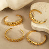 Bracelet Titanium Steel Geometric Spiral Design 18K Gold Plated
